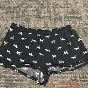 PINK Victoria's Secret Black and White Dog Print Shorts